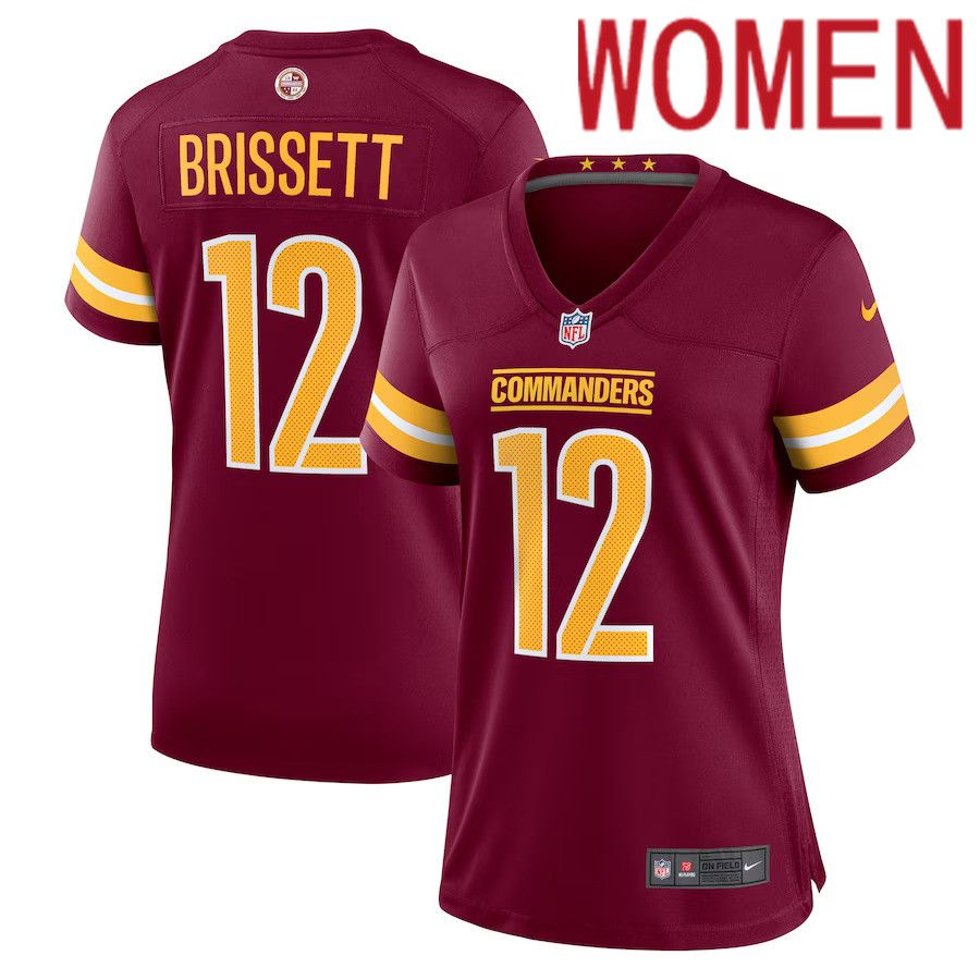 Women Washington Commanders #12 Jacoby Brissett Nike Burgundy Nike Player NFL Jersey->women nfl jersey->Women Jersey